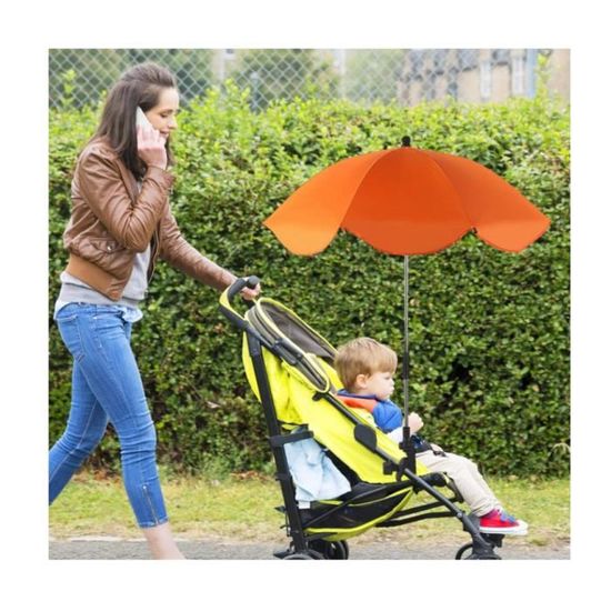 Parasol Pour Poussette Bébé 90cm - Protection UV 50+, Réglable 360°, Clip De Fixation, Pare-soleil Et Pluie