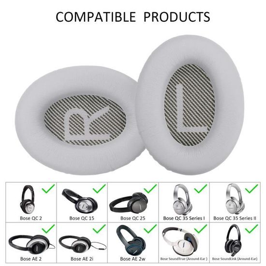 Oreillettes et coussinets pour casques et écouteurs Yocowoco Coussinets  d'oreille de Remplacement Bose Kit-Ear Tasses Co 5147
