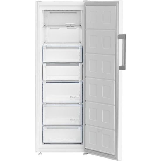Congélateur Armoire FrigeluX 168L Blanc - 4 Tiroirs + 2 Abattants | Congélation Rapide 8kg/24h | Autonomie 18h