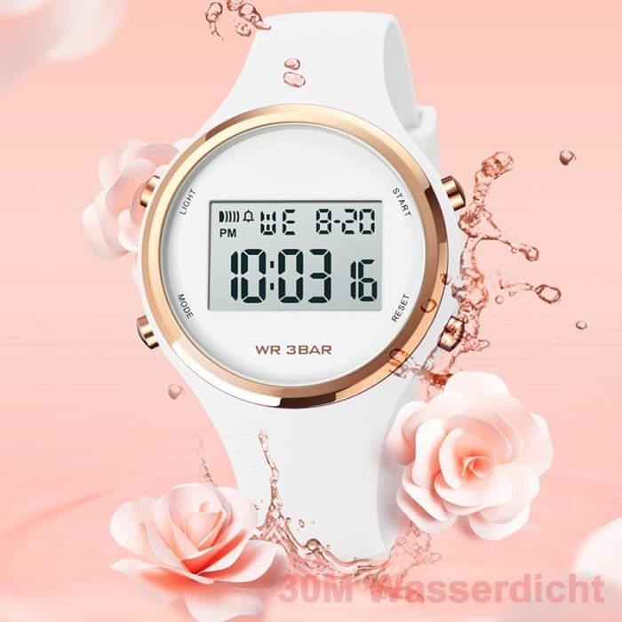 Montre à quartz numérique ADVANCE vintage dorée avec bracelet à