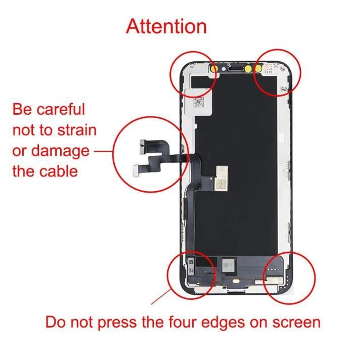 Écran Complet IPhone X OLED 5.8 Pouces - Vitre + LCD Sur Châssis Noir + Outils + Colle - Neuf Visiodirect