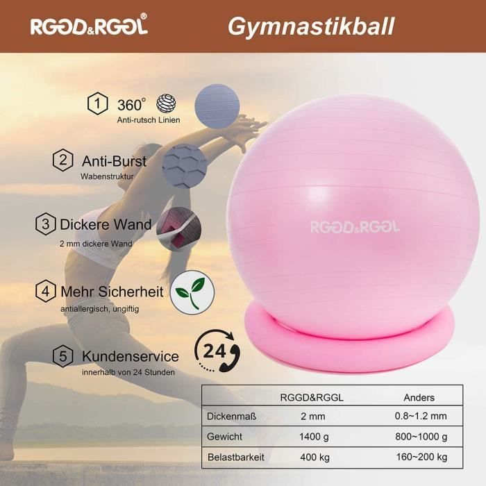 Ballon d'exercice, chaise de balle de yoga avec pompe rapide