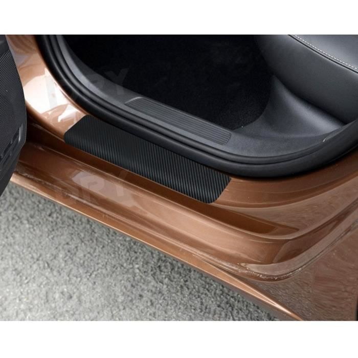 Protecteur de seuil de porte de voiture 4 pièces, plaque de protection en  Fiber de carbone, autocollants de c - Cdiscount Auto