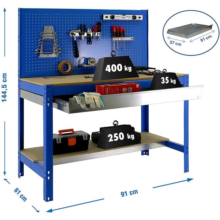 Etabli Atelier Avec Panneau Porte Outil - Bricolage