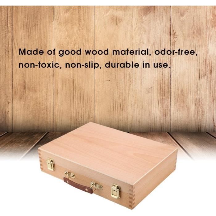 Boîte de rangement d'artiste portable multifonctionnelle en bois