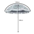 Parasol inclinable Hawaii 195 cm gris clair Parasol de plage Ø 160 cm réglable Jardin terrasse extérieur-3