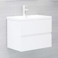 4630lOVE® Ensemble de meubles de bain,Armoire de Rangement Meuble WC,Commode Colonne de Toilette 2 pcs Blanc brillant Aggloméré-3