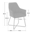 Chaise de salle à manger SVITA JOSIE - Lot de 2 - Tissu blanc - Design intemporel-3