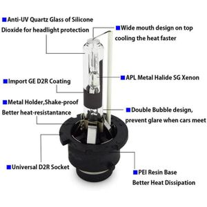 Kit De 2 Ampoules Xénon D2S 6000K 35W Pour Phare - Blanc Bleuté, Qualité Allemagne, Neuf