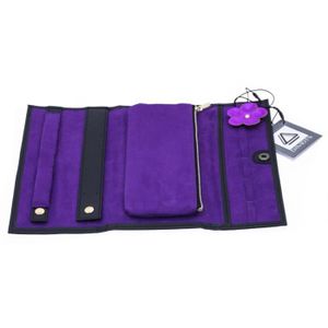 Pochette à Bijoux Voyage En Rouleau - Organisation Bagues, Colliers, Boucles D'oreilles - Tissu Doux Rembourré, Compacte - Idée Cadeau Pour Femme