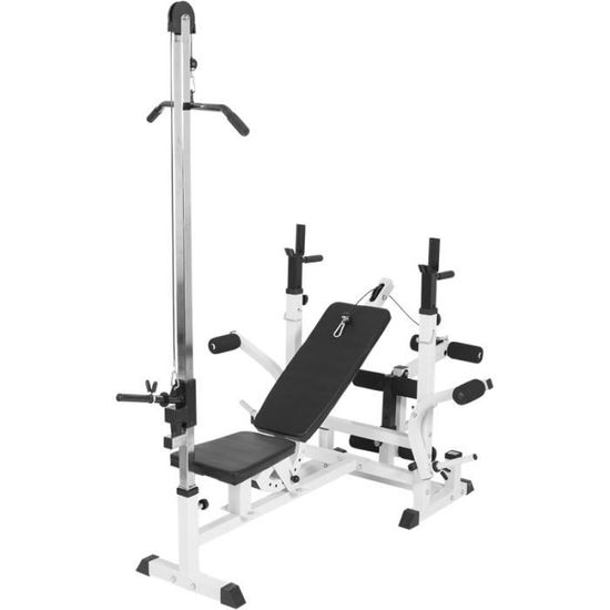 Gorilla Sports Ensemble Universel Power Station 46 Elements Banc Poulie Poids Barres Tapis Protection Prix Pas Cher Cdiscount