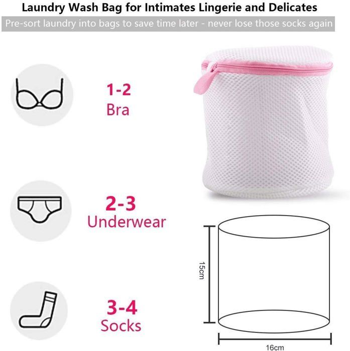 6 Filets à Linge Pour Machine - Protection Soutiens-gorge, Lingerie, Chaussettes - Lavage En Toute Sécurité - Zip Doux - 11