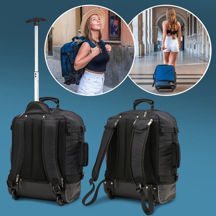 Greenwich 45x36x20 Sac a Dos a roulettes Hybride Sac Cabine Easyjet 45 x 36 x 20