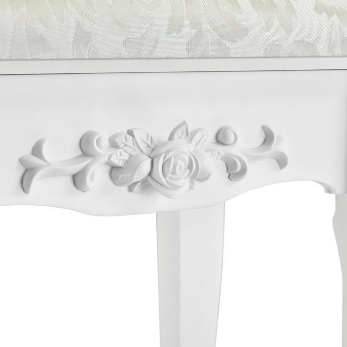 Table maquillage avec miroir et guirlande LED coiffeuse en MDF + tabouret blanc