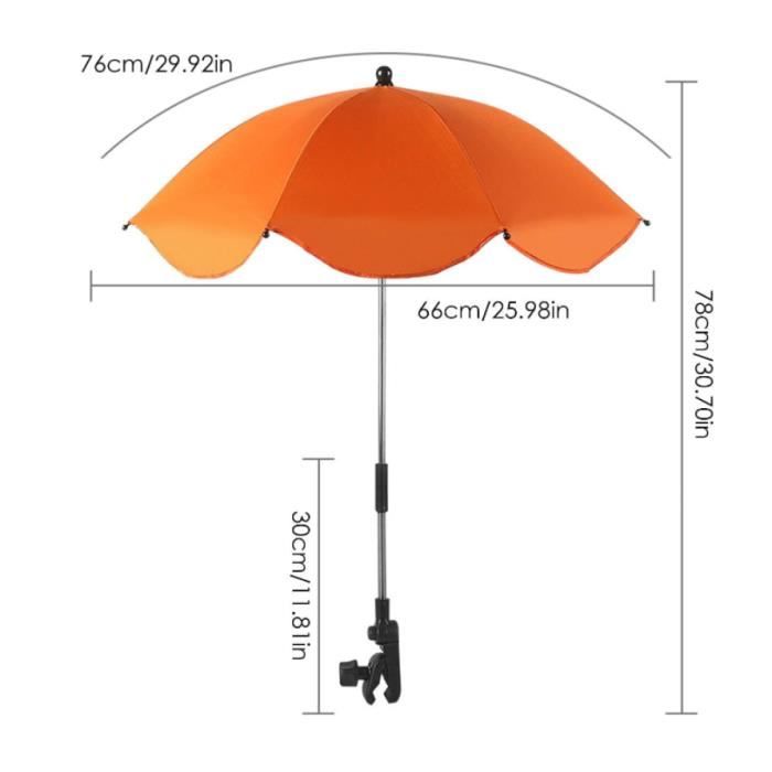 Parasol Universel Pour Poussette 2024 - Protection UV SPF50+ - Pivotant 360° - Avec Pince Réglable - Rose