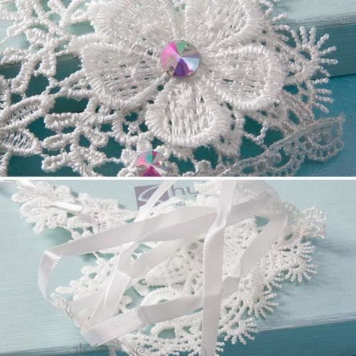 Nabroc Gants ivoire de la mari e fleur broderie Mariage C r monie