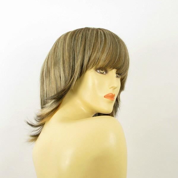 Perruque Synthétique Mi-longue Châtain Cuivré Méché Blond - Style Naturel, Bonnet Moyen