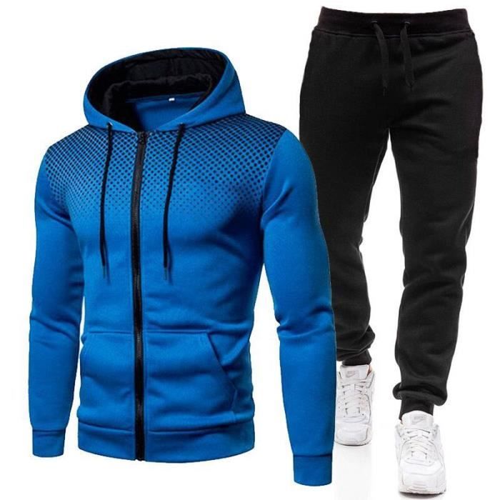 2021 Ensemble Survêtement Homme Casual Sport Sweater à Zippé et Pantalon  Jogging Noir Noir - Cdiscount Prêt-à-Porter