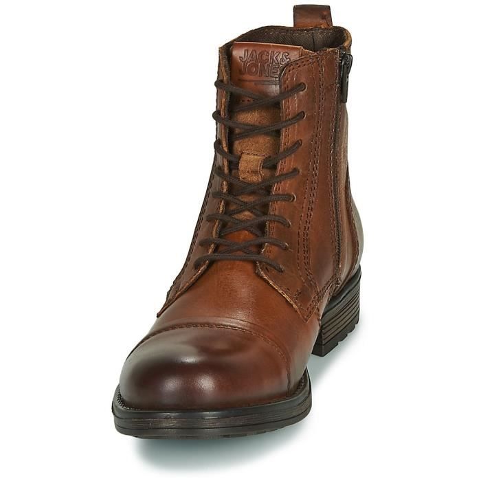 Boots homme Jack Jones Jfw Russel Leather Cuir Lacets