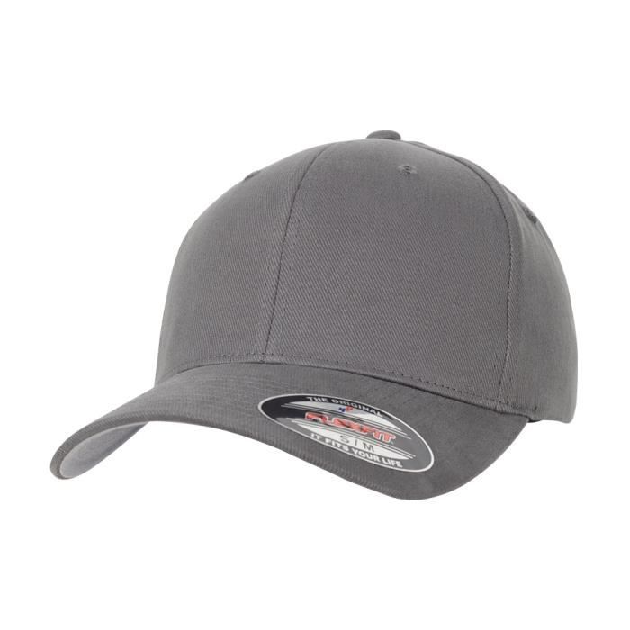 Casquette FLEXFIT 6 panneaux Gris Autocollant authentique Gris Cdiscount Pret a Porter