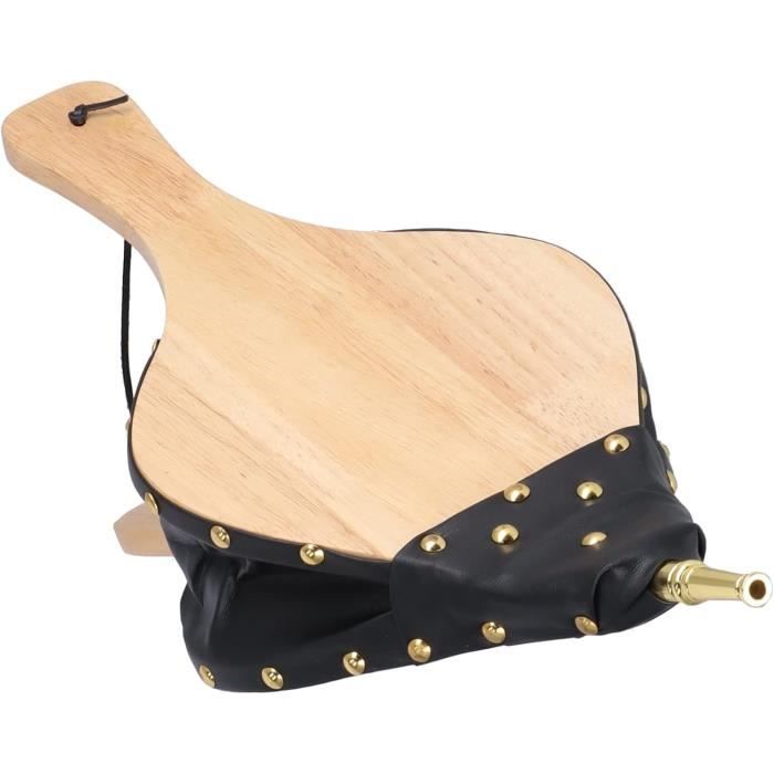 Soufflet De Cheminée En Cuir Et Bois - 49.2 X 20.1 Cm, Pour Attiser Le Feu (poêle, Barbecue, Cheminée) - 2