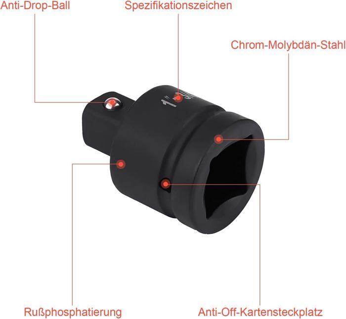 Adattatore 1/2 3/8 Adaptateur De Réduction 1/2 à 3/4 Pour Clé à Choc - Acier Chrome Vanadium - Pour Cliquet Et Barre à Douille Cliquet Facom