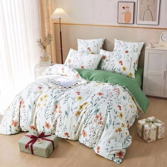 Parure De Lit Microfibre Formule 1 – Housse De Couette 200x200 Cm + 2 Taies – Motif Course Automobile – Douce Et Respirante – Lavable Machine