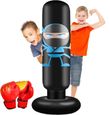 Sac De Frappe Enfant Gonflable 165 Cm – Rotation 360°, Double Cible, Avec Gants Et Pompe électrique, Pour 6-14 Ans