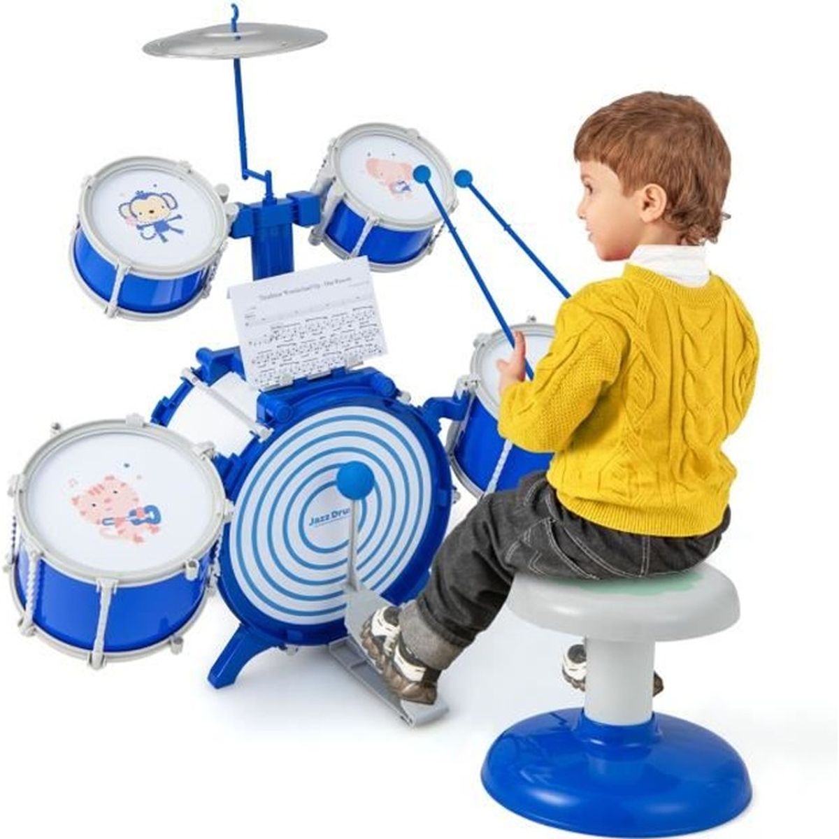 Batterie enfant 3 fûts Bleue 12' - Stagg - Percussions enfants