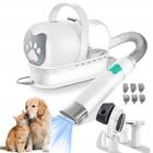 HDeye Kit de toilettage 3 en 1 avec aspirateur et ponceuse à ongles - Tondeuse pour chien et chat, brosse à épiler et aspirateur