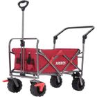 AREBOS Chariot Utilitaire d'extérieur - Pliable et Télescopique - Rouge