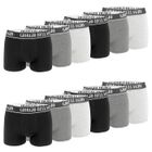 Giorgio Bellagio Boxer homme coton, caleçon homme CLASSIC, uni et intemporel, (Lot de 12) - noir, gris