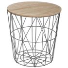 PEGANE Table d'appoint en MDF et métal, noir - Dim : D.39,5 x H.41 cm