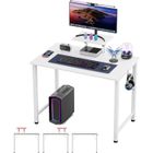 Bureau Informatique 80x40cm PIPIPOXER - Petit Bureau d'Ordinateur Simple - Blanc