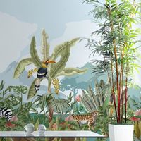 Papier peint panoramique jungle préencollé de la savane H 250 x L 480 cm