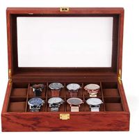 Boîte à Montres avec 6/10/12 Compartiments Coffre à Montres Coffret pour montres, Support de rangement en bois, avec Couvercle