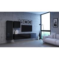 Ensemble de meubles de salon 2 VIVO - noir/noir brillant - style moderne