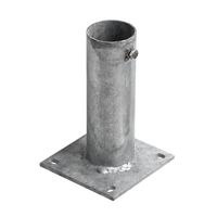 Fourreau à platine pied de poteau acier galvanisé Diamètre 60,3 mm (pour tube Ø 49 mm)