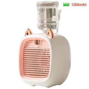 VENTILATEUR Rose - Ventilateur électrique à oreilles de chat mignon, climatisation, USB, vaporisateur'eau, brumisateur, m