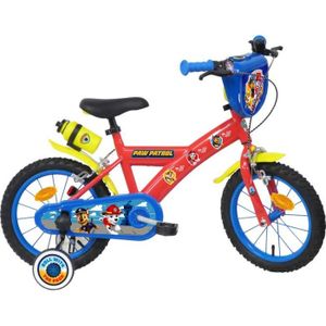 VÉLO ENFANT Vélo enfant 14'' Garçon Pat' Patrouille  pour enfant de 90 cm à 105 cm équipé de 2 freins, plaque avant, stabilisateurs amovibles !