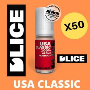 LIQUIDE E-liquide DLICE USA CLASSIC 3MG-ML X50 Fioles
