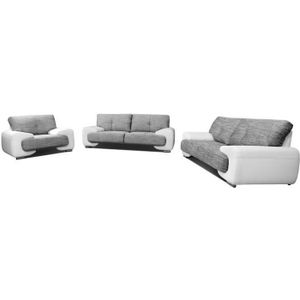 buffet salon vivien blanc 3 portes cdiscount maison