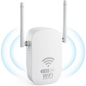 REPETEUR DE SIGNAL Répéteur WiFi 1200Mbps Amplificateur WiFi Puissant Double Bande, Repeteur WiFi Puissant WiFi Extender avec Port Ethernet, WiFi