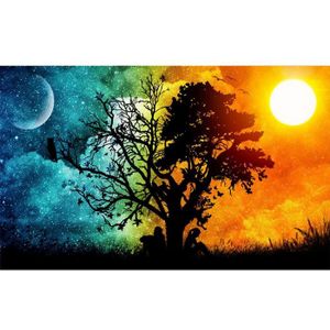 D/écoration murale Kit de broderie diamant 5D Paysage jaune
