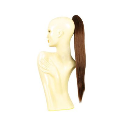 Postiche Queue De Cheval Synthétique Grise - 70 Cm Lisse, Avec Attache Pince Crabe