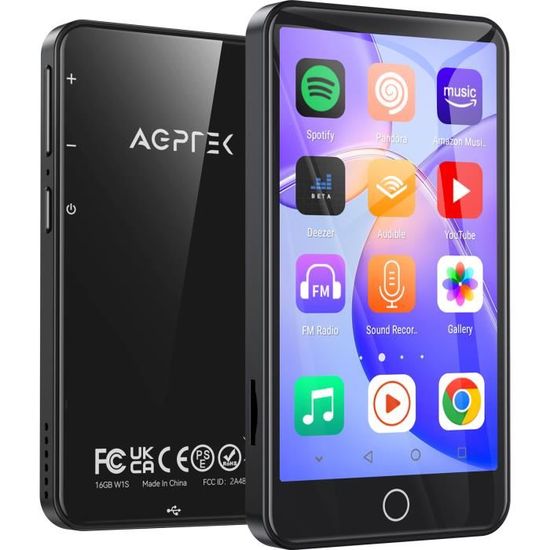 Lecteur MP3 Android 13.0 Avec écran 4.7" - 164GB Bluetooth Wi-Fi - Spotify Et Apple Music Intégrés
