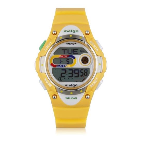 Montre Sport Numérique étanche 10 ATM - 100 Mètres, Chronomètre, Réveil, Rétroéclairage, Pour Natation Et Plongée - 3