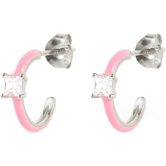 Boucles D'oreilles Femme En Argent/or/rose - Zircone Cubique, Design Croisé, Longueur 18,3 Mm - Cadeau Anniversaire, Fête