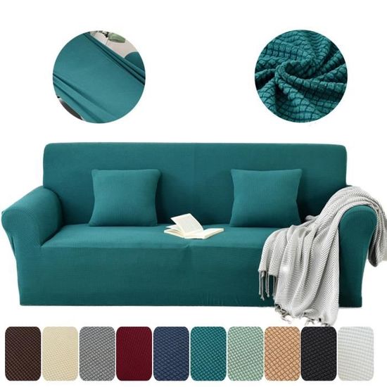 Housse De Canapé GAMUSI Jarapa - 230x280cm - Pierre - Coton Et Polyester - Multifonction