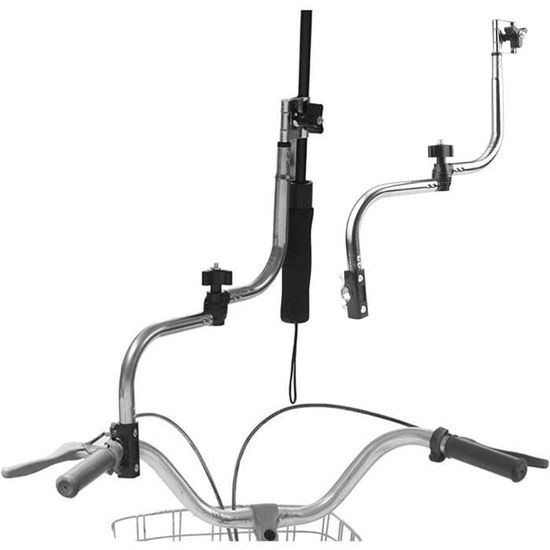 Support Parapluie Vélo Et Poussette - Montage Rapide Sans Perçage, Ajustable Pour Tubes 1,9-4 Cm - Noir